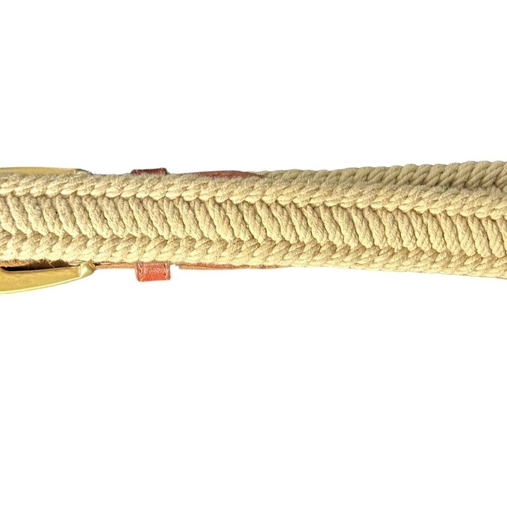 L.L. Bean Nautical Braided Woven Belt Tan Size Size 44 - Picture 7 of 7